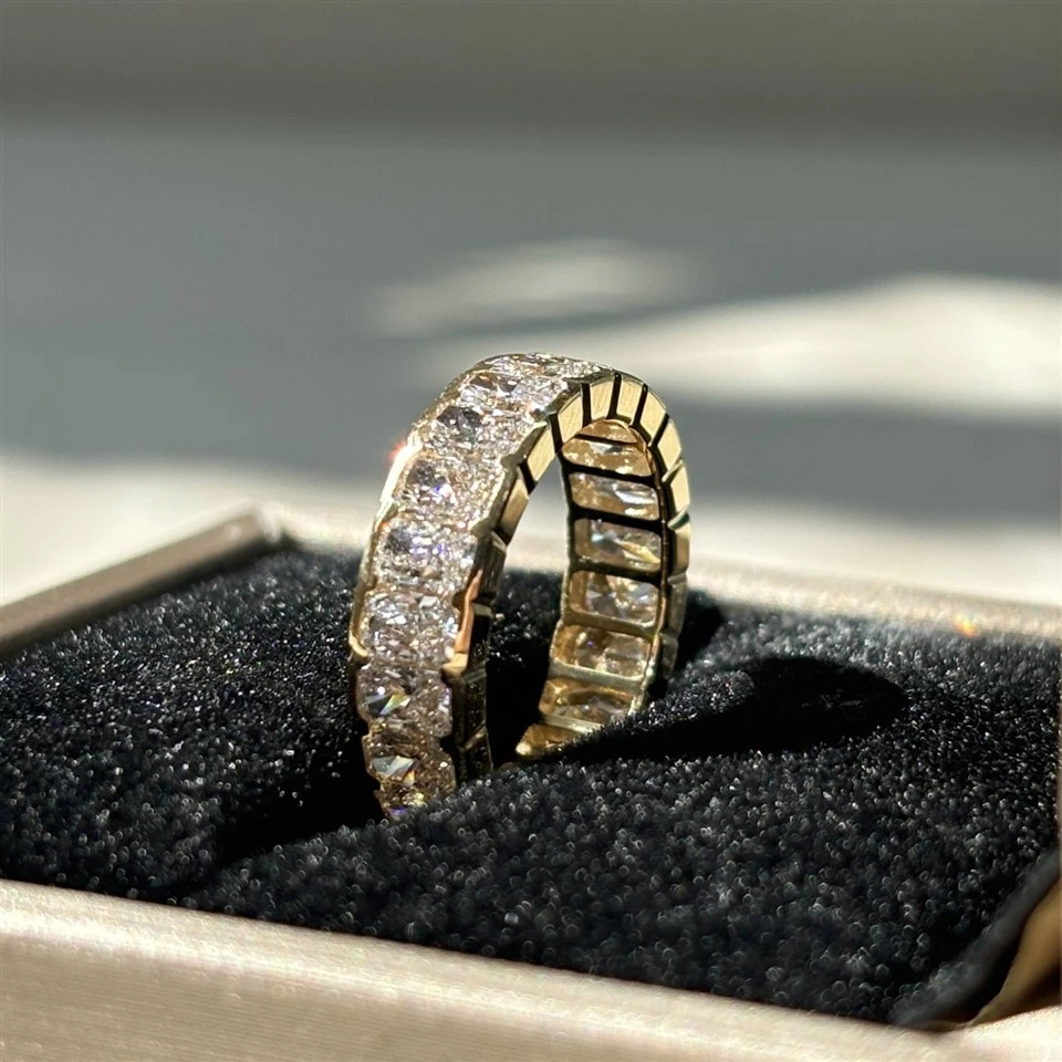 Lab Grown Diamond Gold Eternity Wedding Band