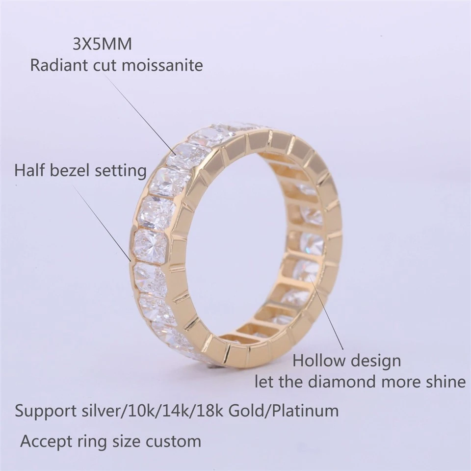 Lab Grown Diamond Gold Eternity Wedding Band